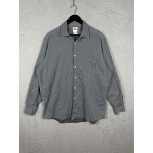 Lacoste Dress‎ Shirt Blue Striped Pocket Long Sleeve Button Up Men Size 45 XL